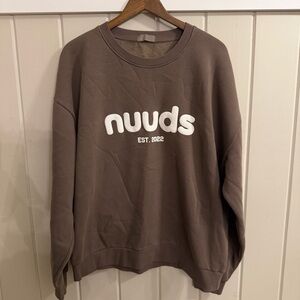 nuuds Brown Crewneck Sweatshirt, Size Large, NWOT